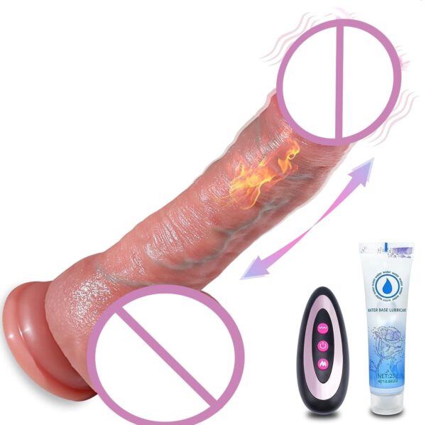 Women's Heated Realistic Silicone G-Spot Telescopic Thrusting Vibrator