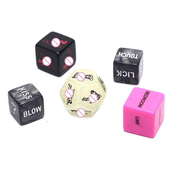 Wholesale 5Pcs 12-Side Glowing Couples Sexual Position Dice Set