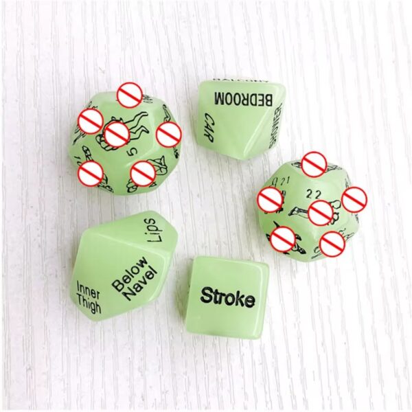 5-in-1 Luminous Couples Adult Position Dice Set