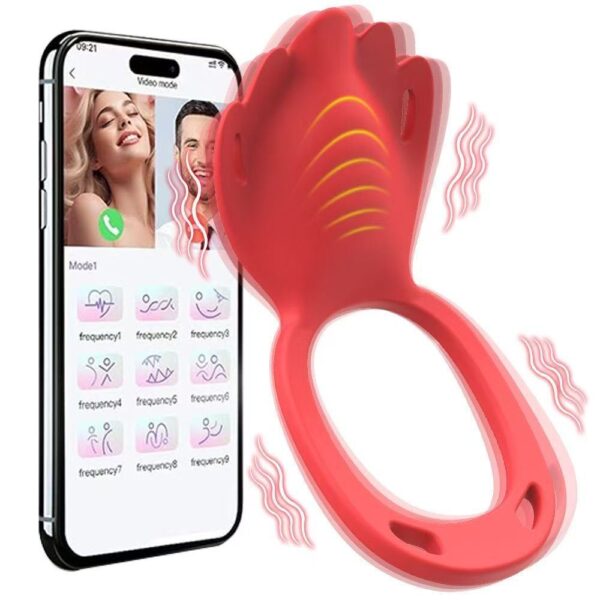 Hot Selling 9-Frequency Wireless APP Wearable Vibrating Cock Ring for Men