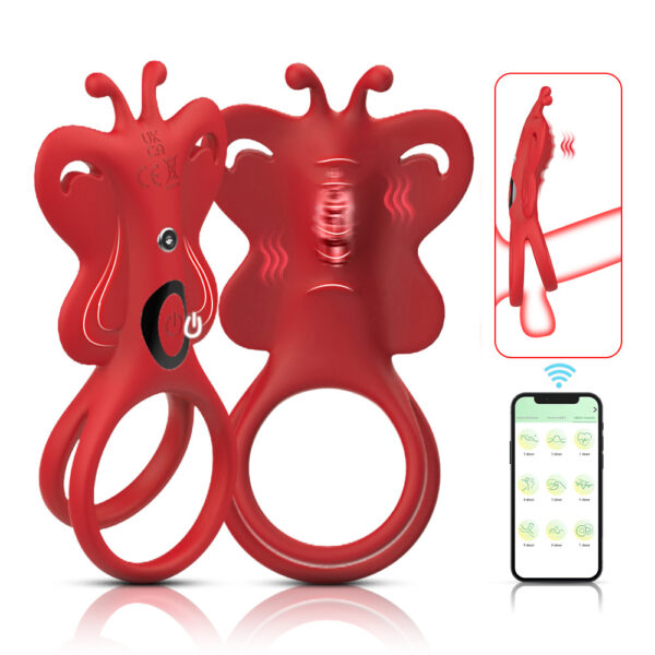 Wearable Vibrating Cock Ring with 9 Modes for Couples' Stimulation