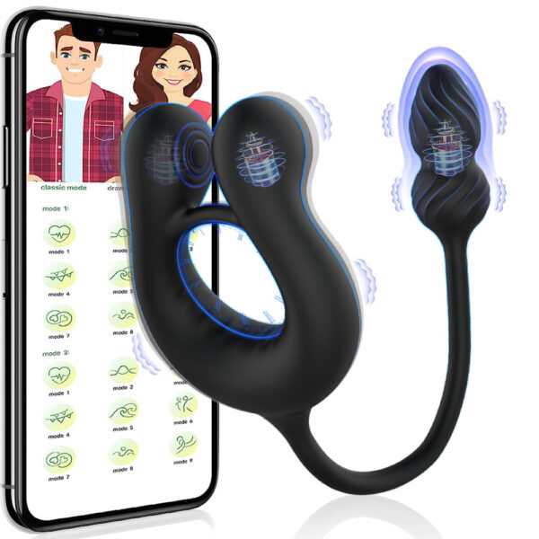 APP Controlled Silicone Delay Vibrating Cock Ring (Men & Couple)