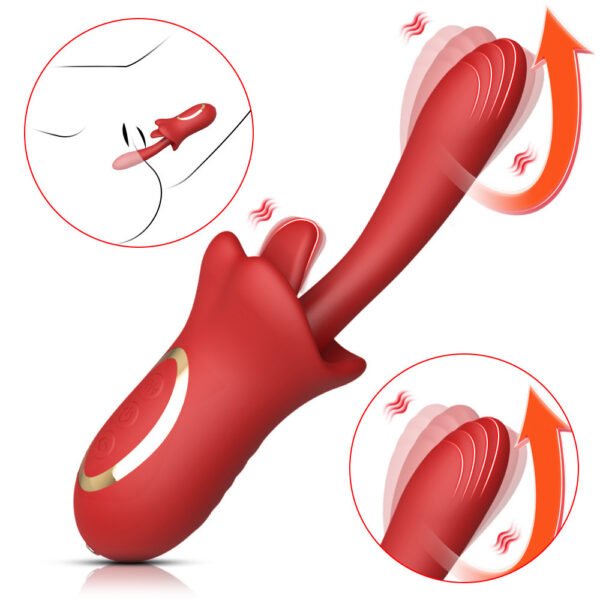 Women's Oral Nipple Clitoris Stimulator Tongue Licking Vibrator G Spot Vaginal Masturbator
