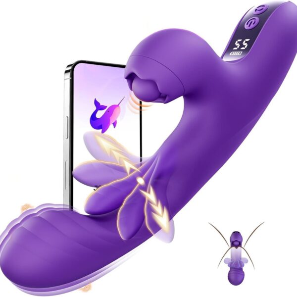 Wireless APP Controlled Rabbit Vibrator Female Clitoral Nipple Pussy G Spot Stimulation Thrusting Dildos Vibrator