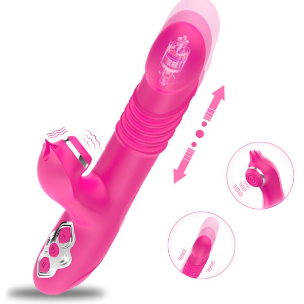 2 in 1 G-Spot Bunny Vibrator Female Clitoris Stimulation Thrusting Sucking Rabbit Vibrator Sex Toy for Woman