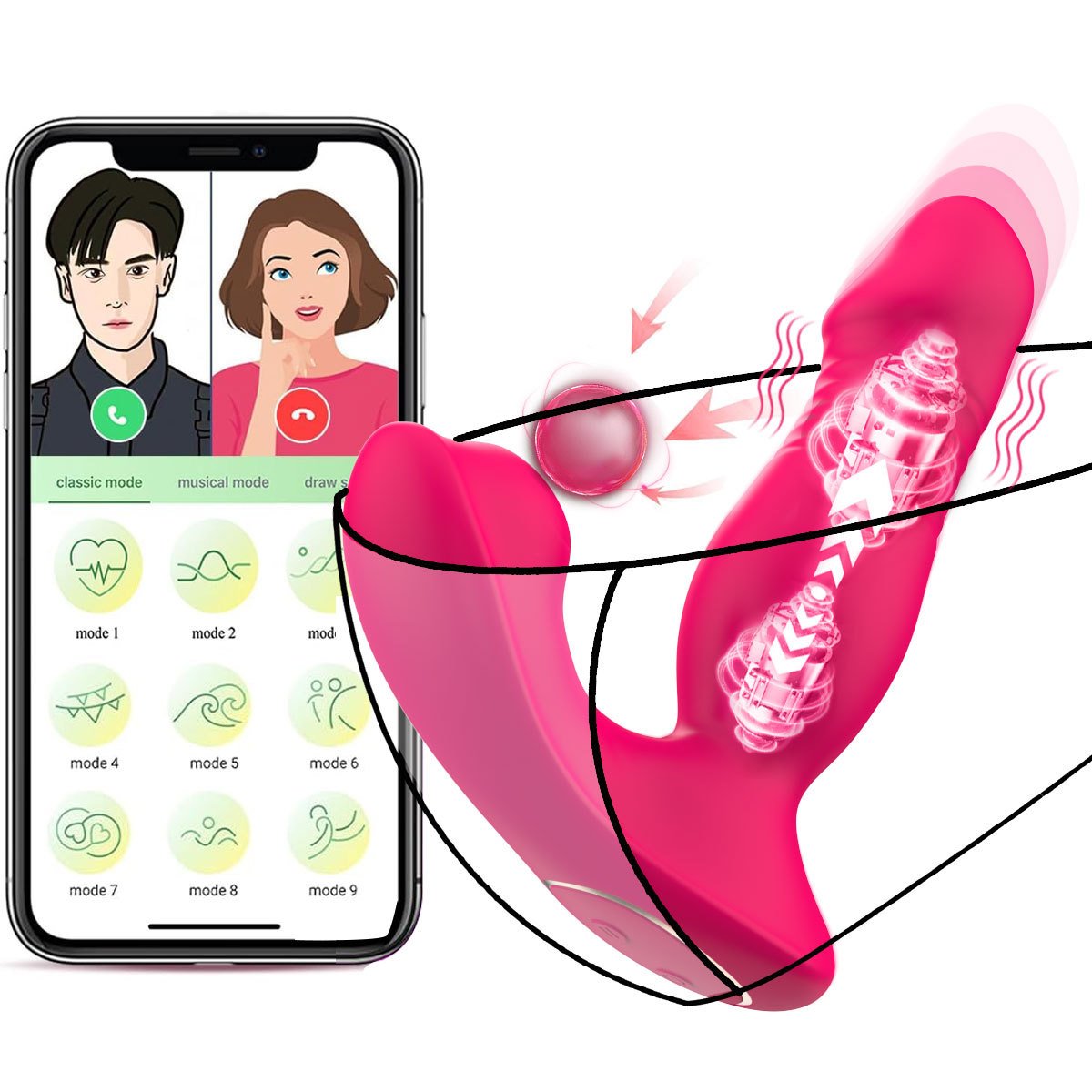 Wireless APP Control Wearable Panty Vibrator G Spot Clitoral Stimulator Vibrating Massager