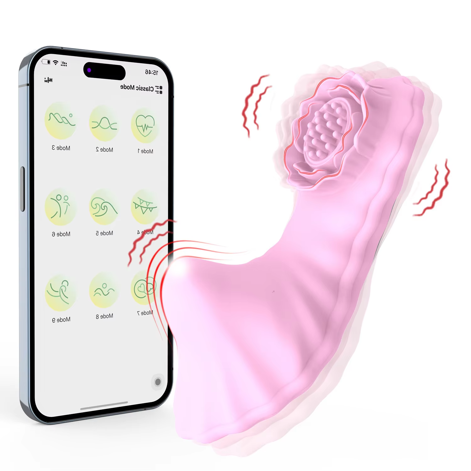 APP-Controlled Female Wearable Vibrator Clitoral Stimulation G-spot Massager Long Distance Wearable Panty Vibrator Rose Sex Toys