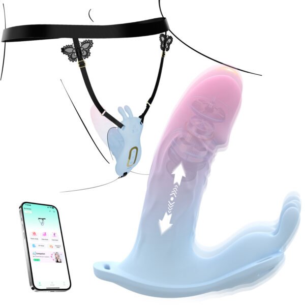 Womens Wearable Vibrator Panty-Strap APP Control Clitoris Stimulator Long Distance Mini Panty Vibrator Body Massager