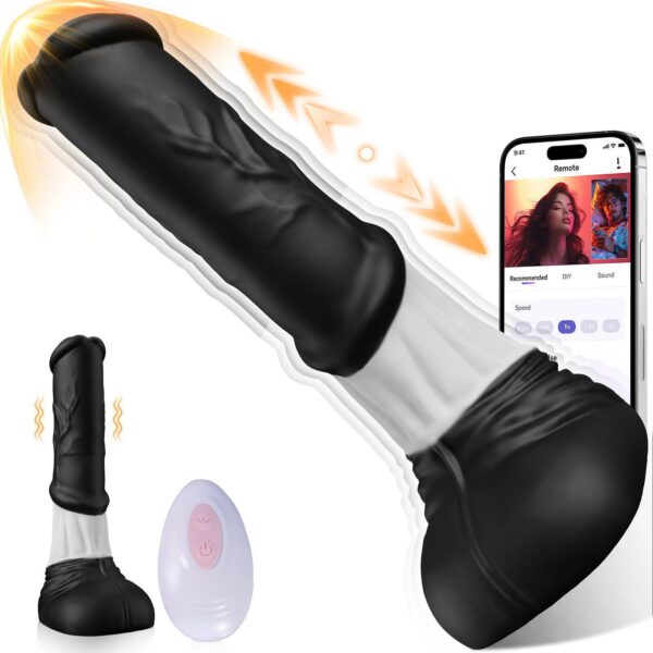 App Remote Controlled Soft Silicone Big Size Dildos Vibrator Artificial Penis Vaginal G Spot Stimulator Thrusting VIbrating Intimate Massager