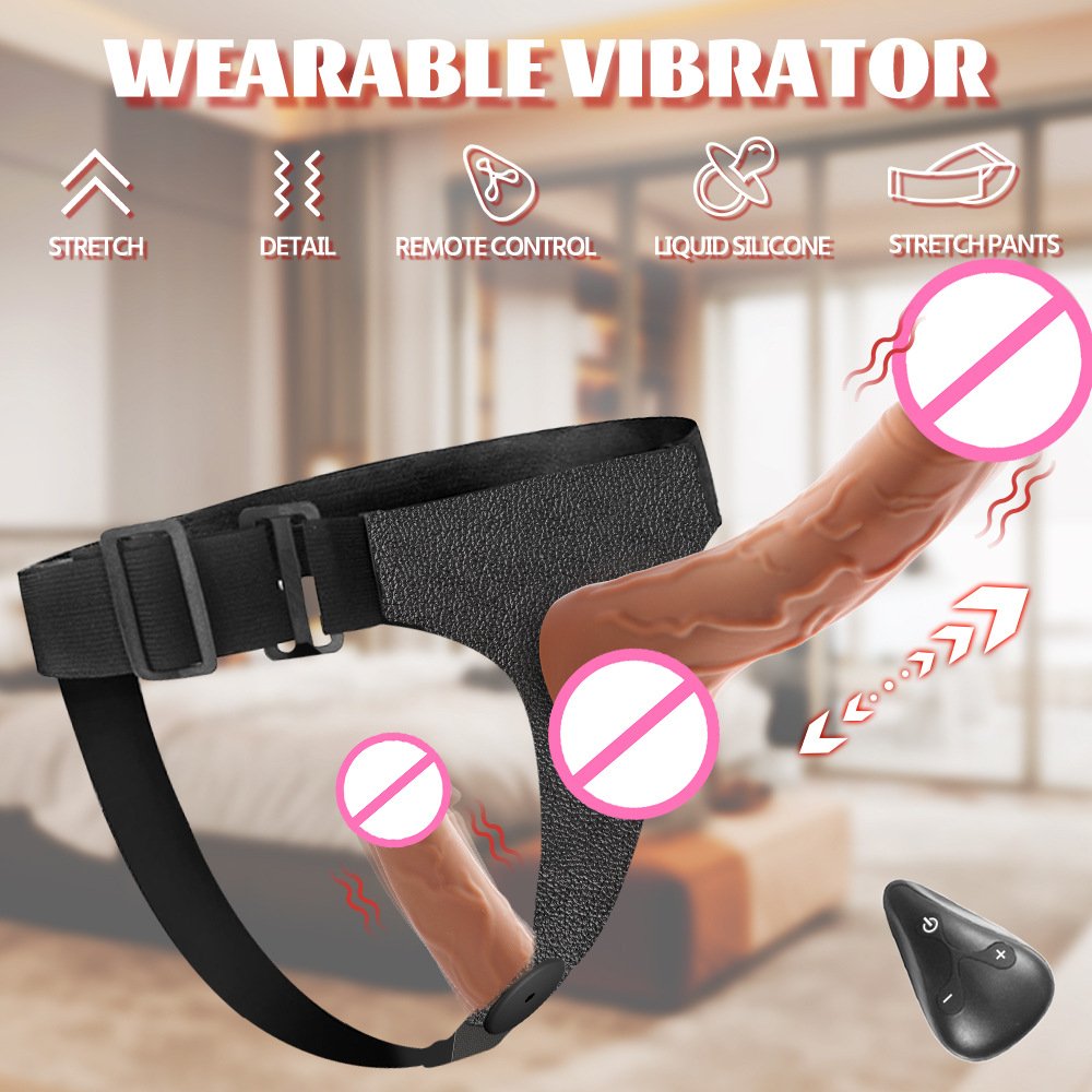 Soft Silicone Realistic Vibrating Dildos Female G Spot Dual Stimulation Strap on Harness Panties Wearable Thrusting Penis for Couples Lesbian