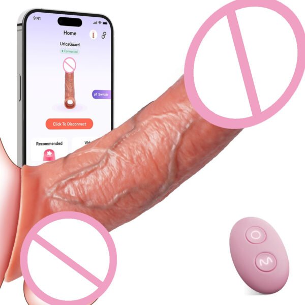 App Remote Control Realistic Dildos Condom Huge Size Liquid Silicone Enhancement Delay Ejaculation Vibrating Penis Sleeve