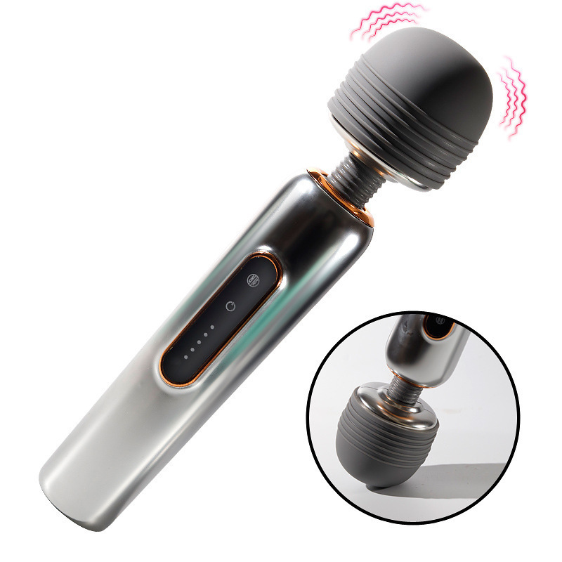 Rechargeable Waterproof AV Wand Stick LCD Display Electric Full Body Massager G-Spot Clitoral Stimulator Sexual Vibrator