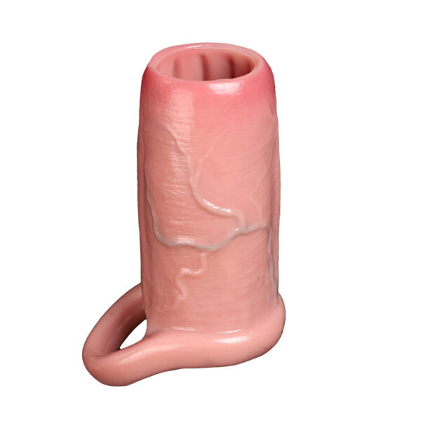 Liquid Silicone Penis Enlargement Thickened Extender Sleeve Delay Ejaculation Realistic Dildos Cover Condoms Sex Toys for Men