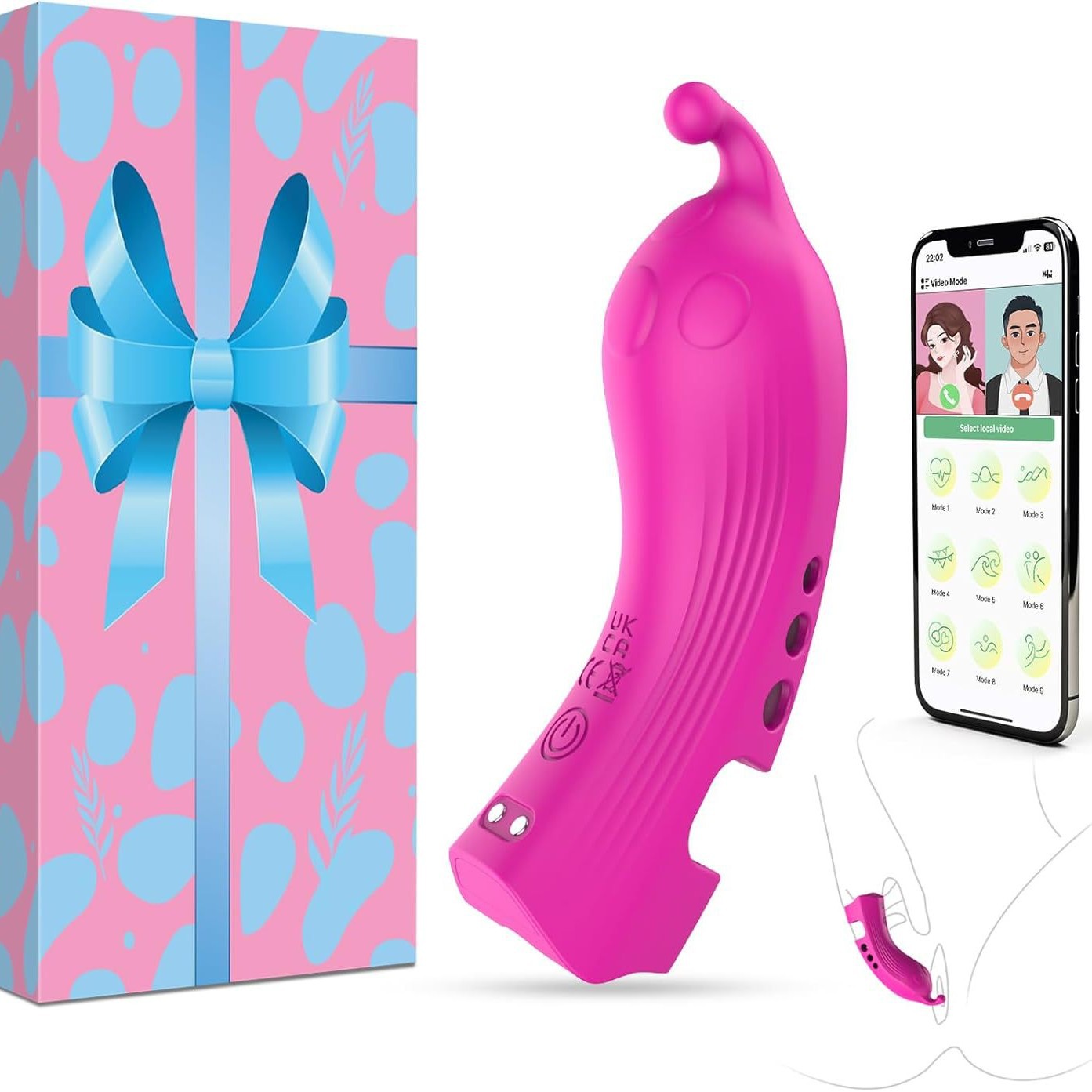 App Controlled Silicone Finger Sleeve Vibrators G Spot Clitoral Massager Sex Toys for Women Lesbian