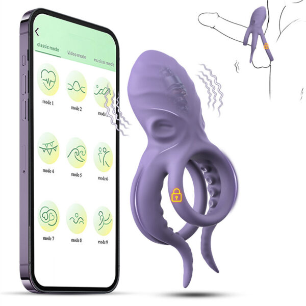 Soft Silicone Vibrating Cock Rings Prostate Massager Enhancing Lock Penis Rings Vibrator for Men Delay Ejaculation