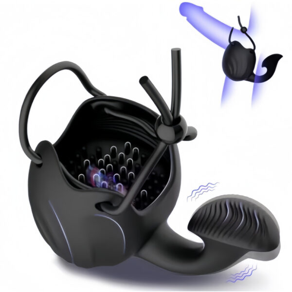 Strong Vibration Delay Ejaculation Penis Cock Ring for Men Sexy Erection Enlargement Rings Male Masturbation Device
