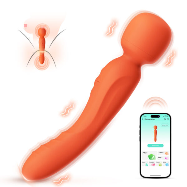 App Controlled Powerful Double Headed AV Wand Vibrator Female Masturbation Dual Vibrating Massager G Spot Oral Clit Stimulator
