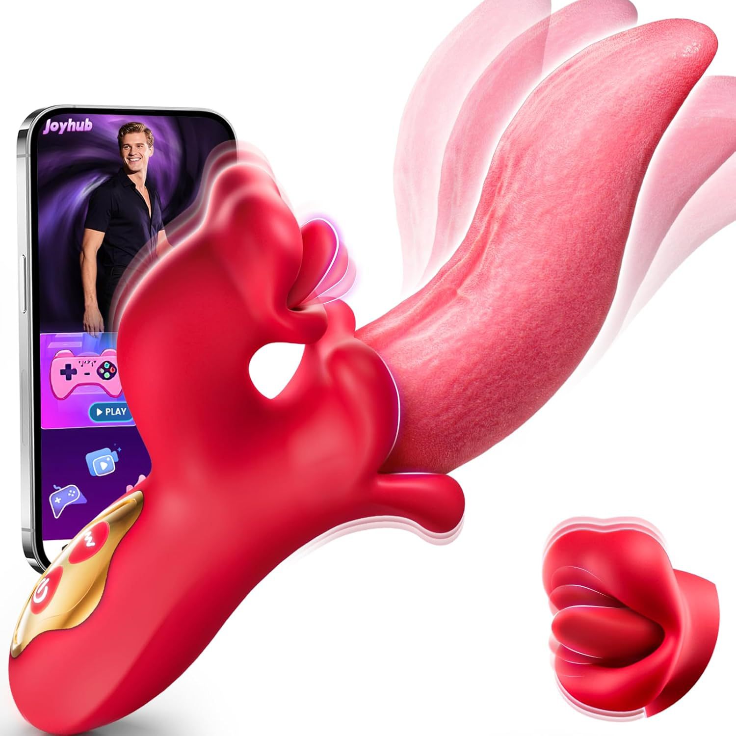 Waterproof Silicone Female Masturbation Realistic Licking Tongue Vibrator APP Controlled Clitoris Stimulator Nipple Massager for Couples