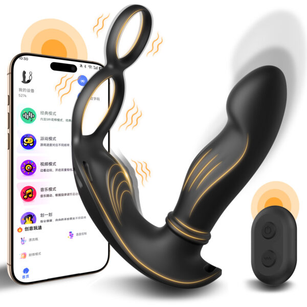 APP Remote Control Wholesale Prostate Massager Anal Butt Plug Electric Thrusting Massager Telescopic Vibrating Section for Male