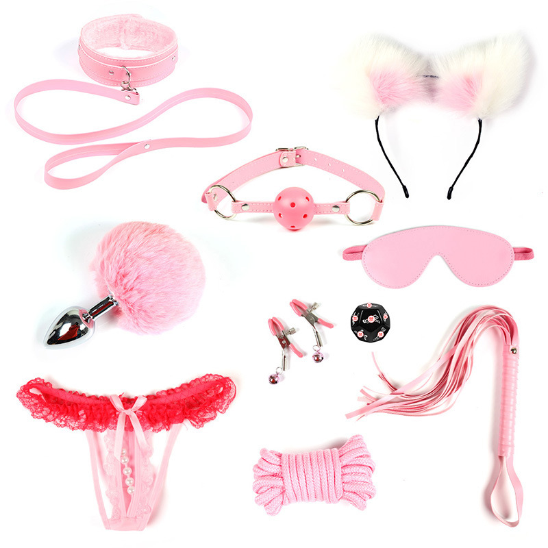 Adults BDSM Sex Bondage Gear Handcuffs Nipple Clamps Gag Whip Rope Restraints for Couples Flirting Toys