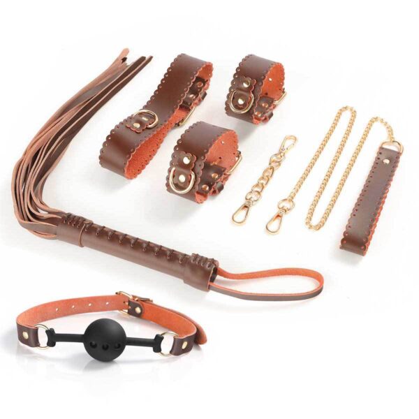 Adjustable Restraints Bondage Set Handcuffs Nipple Clamps Whips Collar Restraint Gear BDSM Games Play for Couples