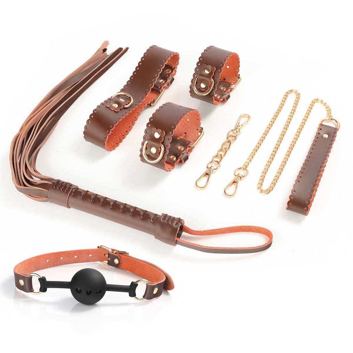 Adjustable Restraints Bondage Set Handcuffs Nipple Clamps Whips Collar Restraint Gear BDSM Games Play for Couples